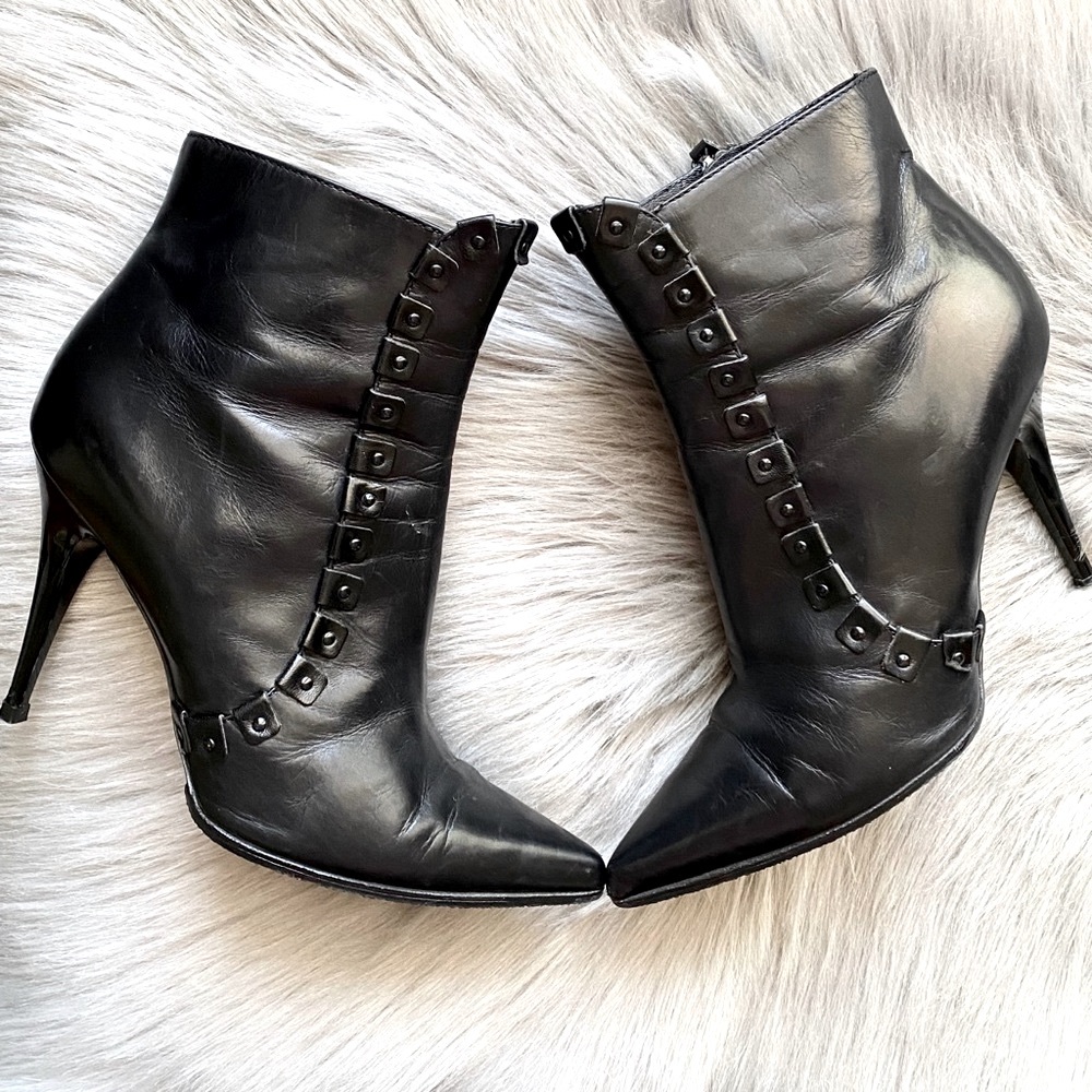 Burberry Leather Ankle Boots Booties - Picture 12 of 13